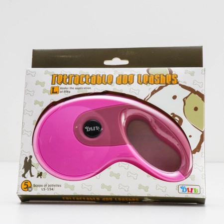 Diil roulette, 5 m, up to 40 kg, tape, rubberized handle, pink-3