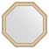 Mirror in the baguette frame, gold beads on silver 60 mm, 66x66 cm
