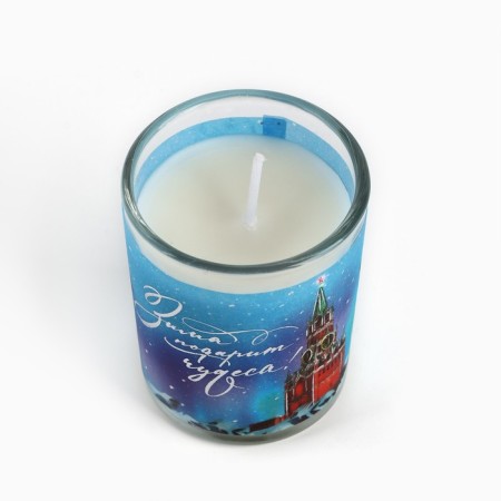 Candle candle News with tracing paper "New Year: Miracles", aroma orange, 5x6x5 cm-3