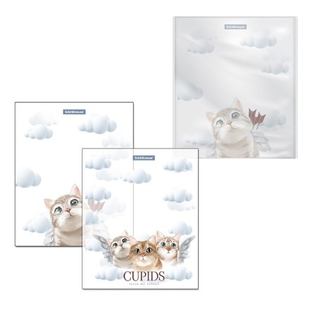Set of covers PP 12 pcs, 212 x 347 mm, 80 μm, Erichkrause "Cupids", for notebooks and diaries, mix-8