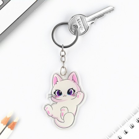 Key keychain children's acrylic "cat", 5.1 x 6.2 cm-2
