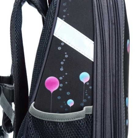 School backpack 38 x 30 x 16 cm, ergonomic back, stavia "flamingo", gray/pink-10