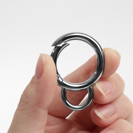 Karabin ring, double, d = 25/35 mm, thickness - 5 mm, with a mount of 12 × 3 mm, 5 pcs, silver color-2
