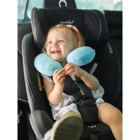 Soft Bagel neck pillow, size 23x28 cm, blue color-3