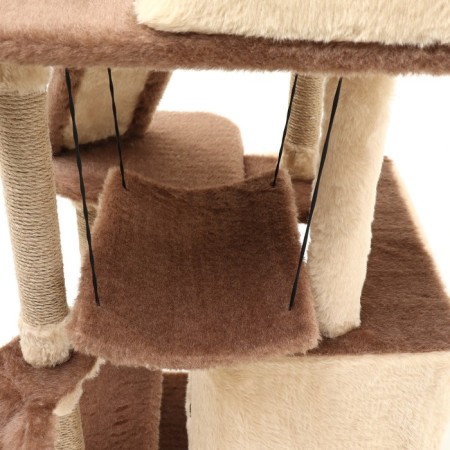 Complex for cats with a claw, collapsible, 8 -level, 77 x 90 x 163 cm, beige-7