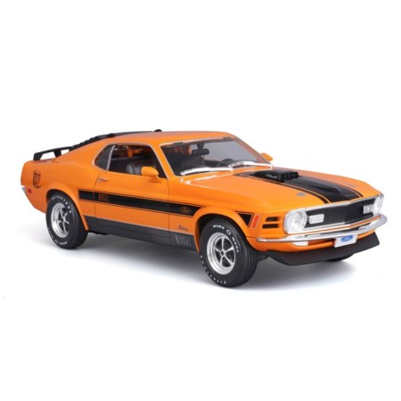 MASTO DIE-CAST 1970 FORD MUSTANG MACH 1, 1:18, Orange color with print-9