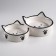 Ceramic bowl "Family" 40/60 ml double 19 x 10.5 x 3.5 cm, white-hourly