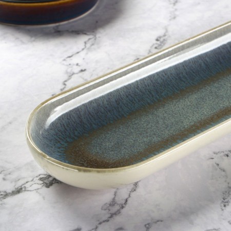 Porcelain dish for supply to Magistro Ocean, 33 × 10 × 3 cm, blue color-3
