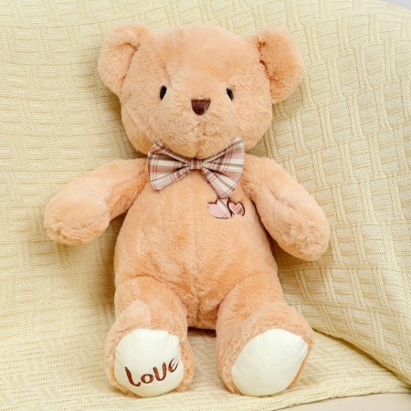 Soft toy "Bear", with a bow, 45 cm, beige color