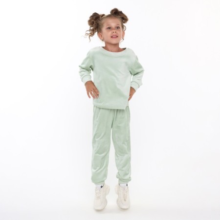 Pajamas for a girl, mint color, height 110 cm-5