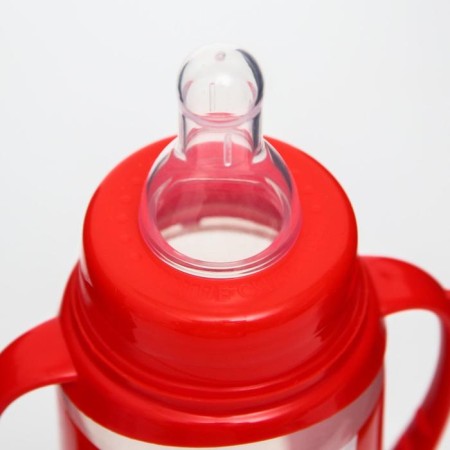 A bottle of feeding Baby Cola, 250 ml., Classic throat, 3 months, cylinder, with handles-4