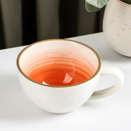 Cosmos porcelain mug, 250 ml, orange color