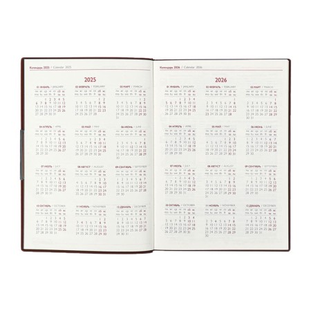 Weekly Datir 2025 g soft ox leather A6+ 80l Escalada, TIS F, KR BL 70 g/m², Kor-I-7