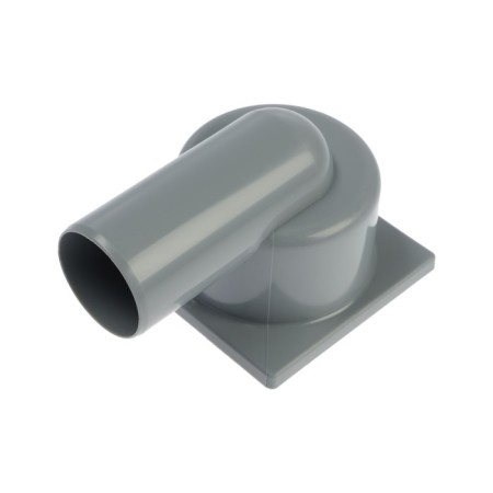 RTP ramp, horizontal, 100 x 100 mm, d = 50 mm, dry shutter, plastic grate, gray grate-1