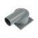 RTP ramp, horizontal, 100 x 100 mm, d = 50 mm, dry shutter, plastic grate, gray grate