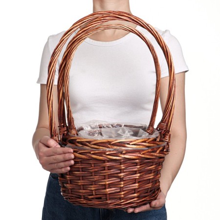 A set of baskets "Blackmarks", dark brown, 3 pcs, 28 × 14/45, 24 × 13/41, 19 × 11/37 cm, willow-3