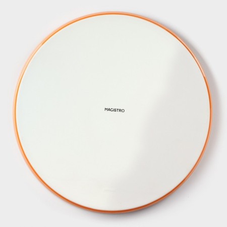 Porcelain plate with a magistro "Cerera" side, d = 25.5 cm, orange color-3