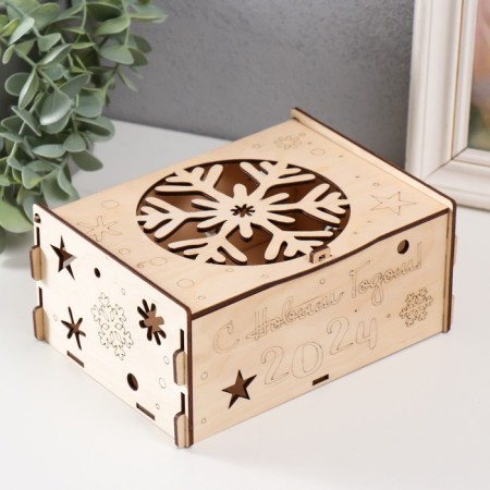 Casket "Snowflake" Natural 13x17x8 cm (set of 6 parts)