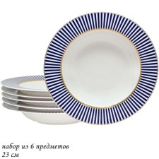 A set of 6 deep plates Lenardi, D = 23 cm