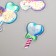 Air plastic sticker "Unicorns and Capcakes" 0.6x9.8x13.3 cm