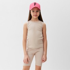 A set for a girl (T -shirt and bicycles) minku, beige color, height 110 cm