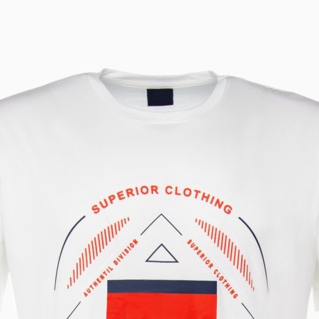 T -shirt male, milk color/print mix, size 44 (s)-6