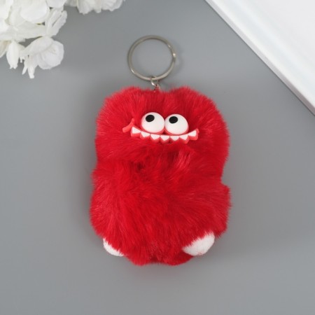 Fluffy on the ring "Monster Zubastik" red 10x8x8 cm-1
