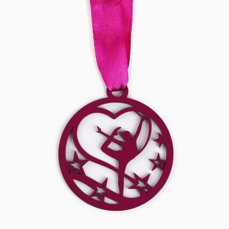 Thematic medal "Gymnastics", D = 6 cm-1