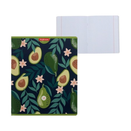 Notebook of 48 sheets in the Erichkrause Avocado Dusk cage, cover coated cardboard, offset block, whiteness 100%, with print