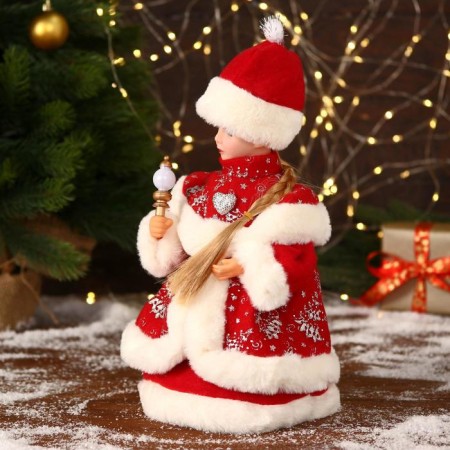 Snow Maiden "in a red fur coat with a heart" moves, 30 cm-1