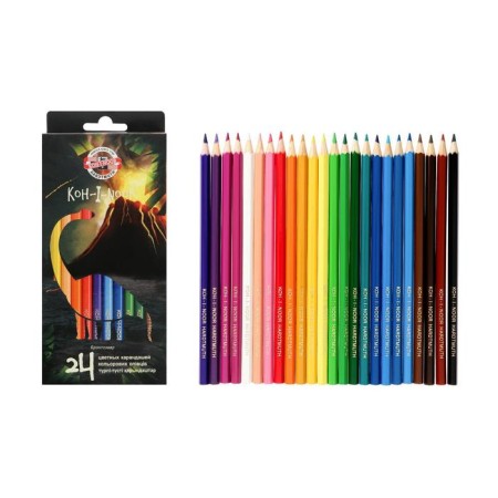 Pencils Koh-I-Noor 3594 "Dinosaur", 24 colors, cardboard packaging