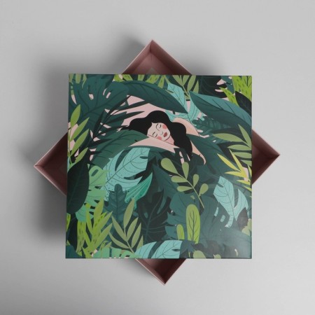 Gift folding box, packaging, “tropics”, 26 x 26 x 8 cm-3