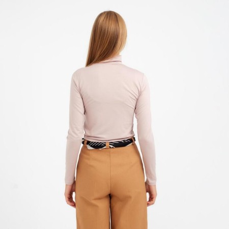 Women's turtleneck Minaku: Basic Line, beige color, size 42-3