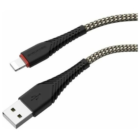 Cable Borofone BX25, Lightning - USB, 2.4 A, 1 m, nylon braid, black-1