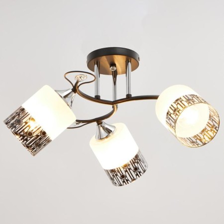 Chandelier gallop 890531 3x60W E27 black/matte white with black pattern