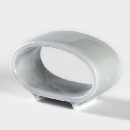 Porcelain-porcelain ring "Watercolor", color light gray-1