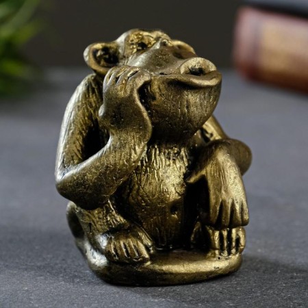 Figure "Monkey" aged brass, 6x8x7cm