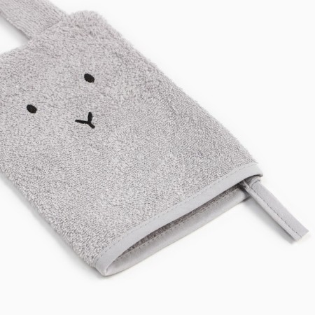 Set of crumb I (towel-angle, mitten, bib), gray, 100% HL, 360 gr/m2-11