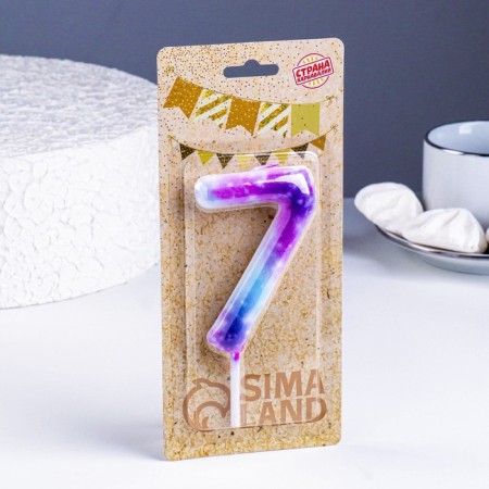 Candle in the cake on the skewer "Galaxy", the number 7, 9 cm, giant-1