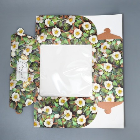 Box for cupcakes and gento-traps, confectionery packaging "Flower pattern", 25 x 25 x 10 cm-5