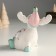 Souvenir ceramics "Losik, pink cap, white horns" 11.1x11.3x7.7 cm