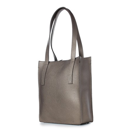 Female bag, artificial leather, 295x335x100 cm, platinum