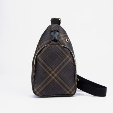 Women's sling bag made of artificial leather, brown color