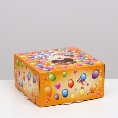 Cake box "Happy Birthday", 24 x 24 x 12 cm, 1.5 kg