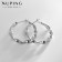 Cooping earrings Xuping Testament, color silver, d = 2.5 cm