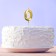 Candle for the cake, number "0", gold.