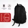 Male backpack on a zipper, 4 outer pockets, black/red color