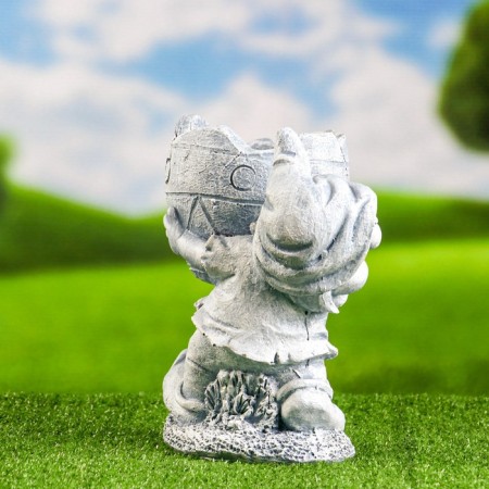 Garden Figure "Dwarf with Kashpo" Stone, 25x24cm-3