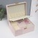 Casket to the leatherette to decorations the chest "Piece on sakura. Beige patterns" 26x20x13 cm