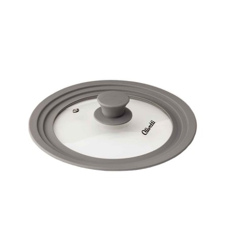 Olivetti Glu28 pan cover with silicone rim and pen, glass, 3 sizes, d = 28/30/32 cm-2